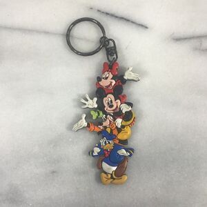 Disney Parks Mickey & Friends Stacked Rubber Keychain Minnie Donald Goofy